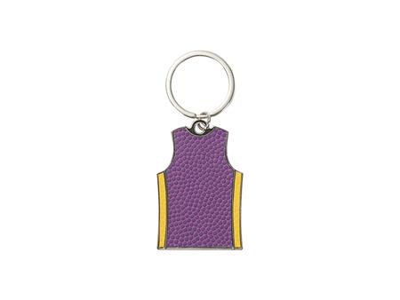 Engraved Leather Basketball Jersey Keychain(Yellow edge,4*6*0.2cm)