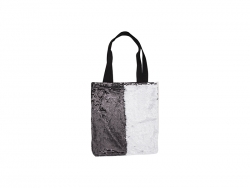 Sequin Double Layer Tote Bag (Black/White, 35*38cm)
