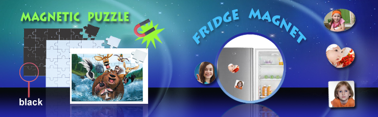 Fridge magnet and puzzle