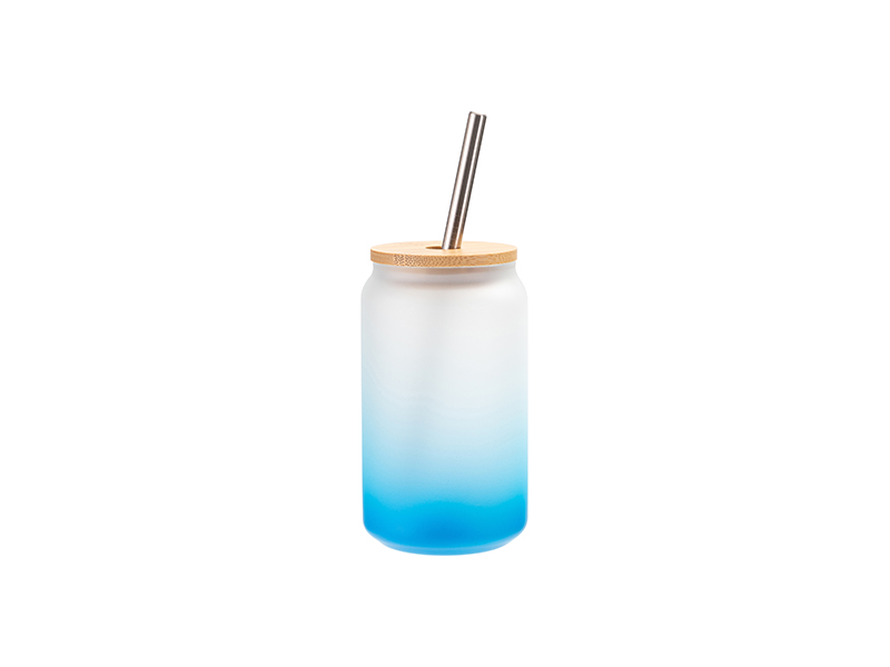 Vaso Cristal 13oz/400ml Color Degradado Azul Celeste con Tapa de bambú y  pajita de acero inoxidable - BestSub -PhotoTech-Sublimation Blanks,Heat  Transfer,Promotional Gifts