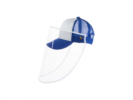 Sublimation Kids Mesh Cap w/ Removable Face Shield (Blue)