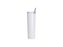 34oz/1000ml Sublimation Blanks Stainless Steel Tapered Tumbler with slide waterproof lid &amp; Straw(White)