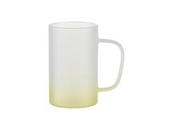 18oz/540ml Glass Beer Coffee Mugs(Frosted, Gradient Yellow)