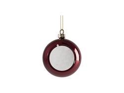 Sublimation 8cm Plastic Sparkling Christmas Ball Ornament w/o Insert (Red)