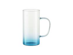 22oz/650m Glass Mug(Clear, Gradient Blue)