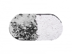Adesivo Lentejoula (Oval, Prateado com Branco)