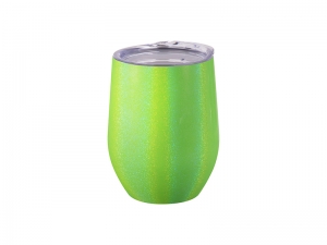 Sublimation 12oz/360ml Glitter Sparkling Stainless Steel Stemless Cup (Green)