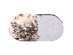 Adesivo Lentejoula (Oval, Champanhe com Branco)