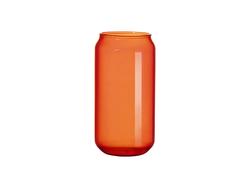 Vaso de Cristal con Forma de Lata 18oz/550ml Full color con tapa de bambú (Naranja)