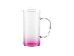 22oz/650m Glass Mug(Clear, Gradient Pink)