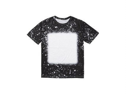 Black Bleached Starry Cotton Feeling T-shirt for Sublimation Printing