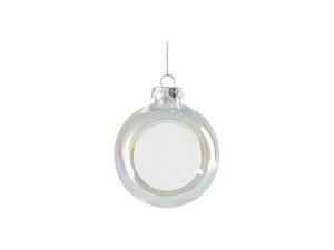 Sublimation 8cm Plastic Holographic Christmas Ball Ornament w/o Insert (Clear)