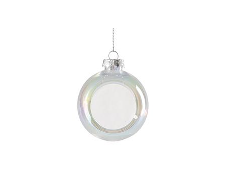 Sublimation 8cm Plastic Holographic Christmas Ball Ornament w/o Insert (Clear)