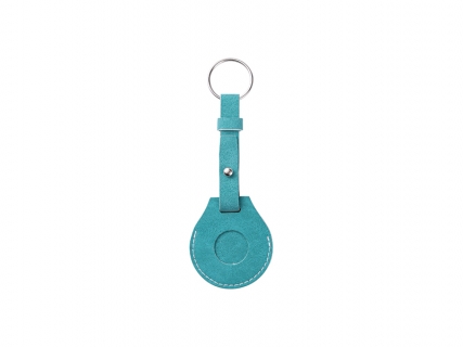 Sublimation Blanks PU AirTag Keychain Holder(Long strap,Green)