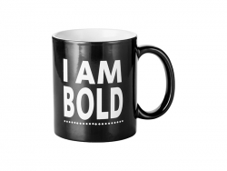 Taza mágica negra grabada 11oz (Bold Motto)