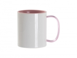 Sublimation Blanks 11oz Two-Tone Color Mug - Pink (Pink Glass Handle)