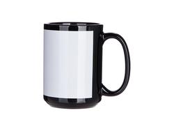 Taza Negra 15oz con Parche Blanco