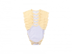 Macacão Bebê Manga Curta Raglã Tamanho XL (Amarelo,12-18M)