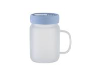 20oz/600ml Glass Mason Jar w/ Silicon Lid (Frosted,Light Blue)