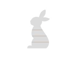 Sinal de MDF em Forma de Coelho com Listras (21*38*1,5cm)