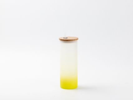 17oz/500ml Sublimation Blanks Glass Skinny Tumbler (Frosted, Gradient Color)