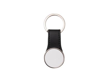 Double-Sided Sublimation PU Strap Key Chain (Round, 3*5.8cm)