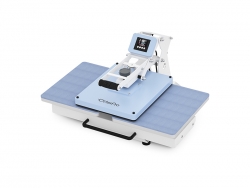 Prensa térmica semiautomática OtterPro de dos estaciones (40*50cm, azul claro, 110V, enchufe de EE.UU.)