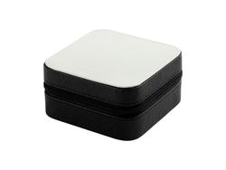 Caja de joyas sub PU con inserto (10*10*5 cm, Negro)