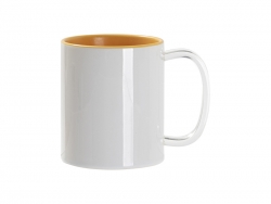 Sublimation Blanks 11oz Two-Tone Color Mug - Yellow (Clear Glass Handle)