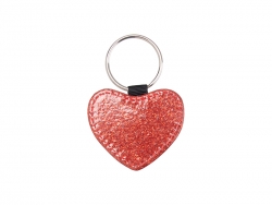Porta-Chaves Brilhante Couro PU (Coração, Vermelho)