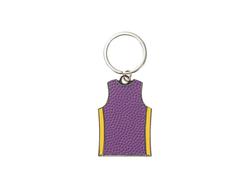 Engraved Leather Basketball Jersey Keychain(Yellow edge,4*6*0.2cm)