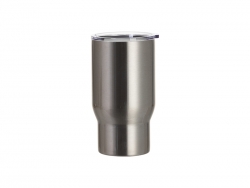 Sublimation Blanks 18oz/550ml Stainless Steel Travel Tumbler with Clear Flat Lid (Silver)