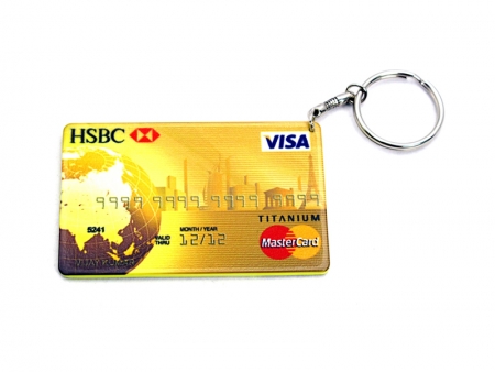 Sublimation Credit Card Plastic Keychain 53*85mm(Color Edge)