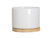 Small Sublimation Ceramic Pot with Bamboo Base