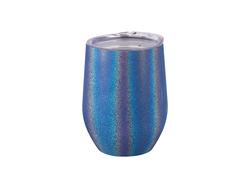 Sublimation 12OZ/360ml Glitter Sparkling Stainless Steel Stemless Cup(Dark Blue)