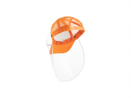 Sublimation Adult Mesh Cap w/ Removable Face Shield (Orange)