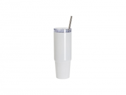 Sublimation Blanks 36oz/1080ml Stainless Steel Travel Tumbler with Lid &amp; Straw(White)