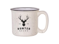 13oz/400ml Ceramic Enamel Mug (Beige Pattern)