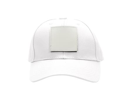 Cotton Cap with 2.5&quot;*2.5&quot; White Square Sub PU Leather Patch (White)
