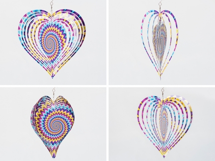 Double-Sided Sublimation Blanks Aluminium Wind Spinner (Heart, 8 inch)