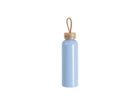 Sublimation Blanks 20oz/600ml Aluminum Water Bottle w/ Bamboo Lid (Light Blue)