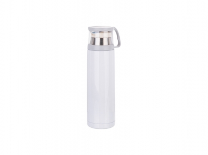 Botella Acero Inoxidable 500ml con tapa transparente (Blanco)