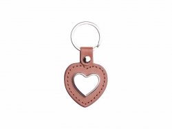 Sublimation PU Key Chain(Heart, Brown)