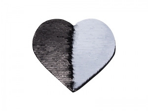 Sublimation Flip Sequins Adhesive (Heart, Black W/ White)