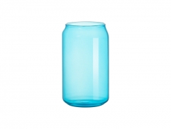 Sublimation Blanks 13oz/400ml Full Color Can Glass Mug with Straw(Blue)