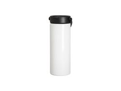 Vaso de acero inoxidable de 30 oz/900 ml con tapa de pajita portátil (blanco)