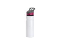 Botella de agua de aluminio 25oz/750ml con tapón Rosa Rojo&Gris (Blanco)