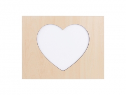 Marco Corazón Madera contrachapada (25*19cm)