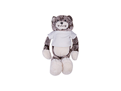 Gato de Pelúcia 26cm com camiseta (Gris)