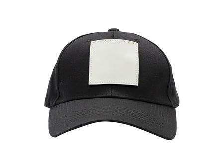 Cotton Cap with 2.5&quot;*2.5&quot; White Square Sub PU Leather Patch (Black)